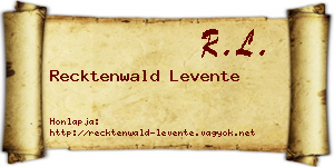 Recktenwald Levente névjegykártya
